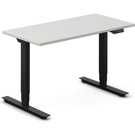 Ergoff Hæve-sænkebord DNA, Lysgrå 1200x600 mm 2-ben/Sort – Hæve-sænkeborde