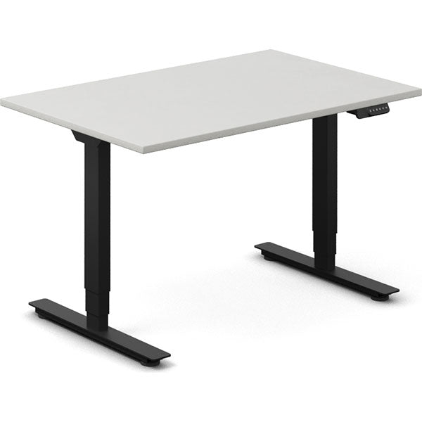 Ergoff Hæve-sænkebord DNA, Lysgrå 1200x800 mm 2-ben/Sort – Hæve/sænkeborde