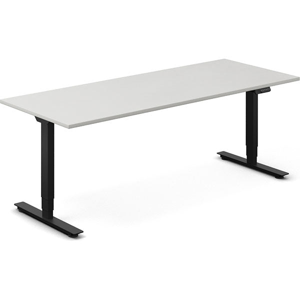 Ergoff Hæve-sænkebord DNA, Lysgrå 1800x800 mm 2-ben/Sort – Hæve/sænkeborde