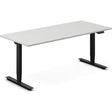 Ergoff Hæve-sænkebord DNA, Lysgrå 2000x800 mm 2-ben/Sort – Hæve/sænkeborde