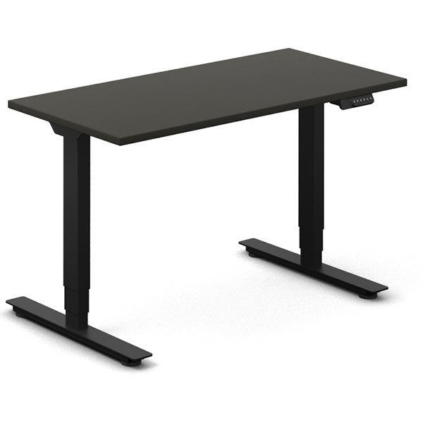 Ergoff Hæve-sænkebord DNA, Antracit 1200x600 mm 2-ben/Sort – Hæve/sænkeborde