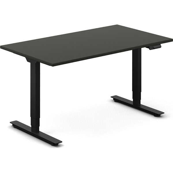 Ergoff Hæve-sænkebord DNA, Antracit 1400x800 mm 2-ben/Sort – Hæve/sænkeborde