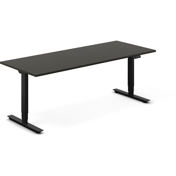 Ergoff Hæve-sænkebord DNA, Antracit 2000x800 mm 2-ben/Sort – Hæve/sænkeborde