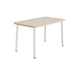 Tranås Skolmöbler Bord Add 590, 1200x700 mm højde 720 mm med hvidpigmenteret eg, hvidt stel – Caféborde