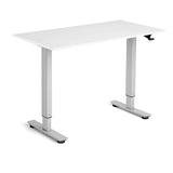 Ergoff Hæve-sænkebord Flexidesk, Hvid 1200x600 mm 2-ben/Alugrå – Hæve-sænkeborde (billede 1)