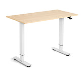 Hæve-sænkebord Flexidesk, Eg 1200x600 mm 2-ben/Hvid 