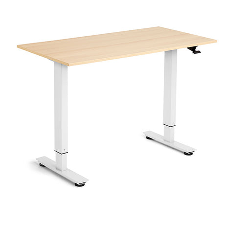 Hæve-sænkebord Flexidesk, Eg 1200x600 mm 2-ben/Hvid 
