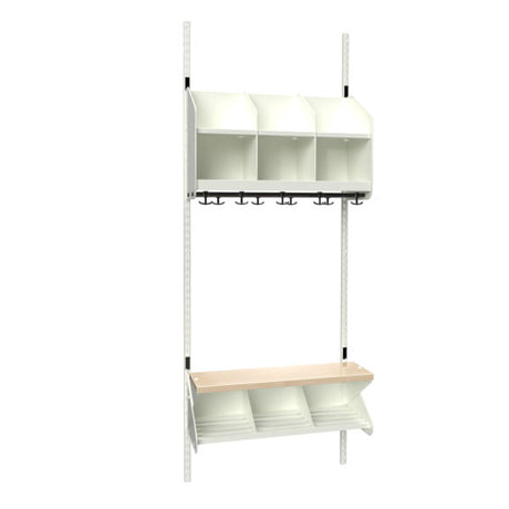 BST Kombination C, Startsektion 3 pladser B 750 mm, hvid – image 1