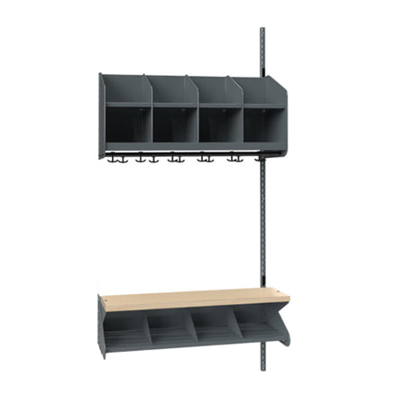 BST Kombination C, Påbygningssektion 4 pladser B 1000 mm, mørk grå – image 1