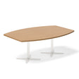 Konferencebord DNA, Bøg 2000x1200 mm bådformet, Hvid understel