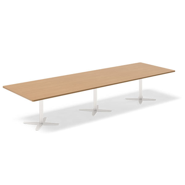 Konferencebord DNA, Bøg 3800x1200 mm rektangulært, Hvid understel