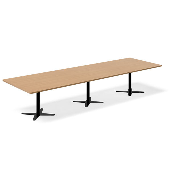 Konferencebord DNA, Bøg 3800x1200 mm rektangulært, Sort understel