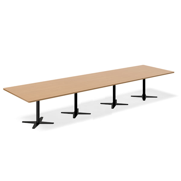 Konferencebord DNA, Bøg 4400x1200 mm rektangulært, Sort understel