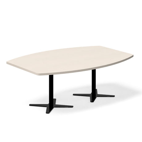 Konferencebord DNA, Birk 2000x1200 mm bådformet, Sort understel – image 1