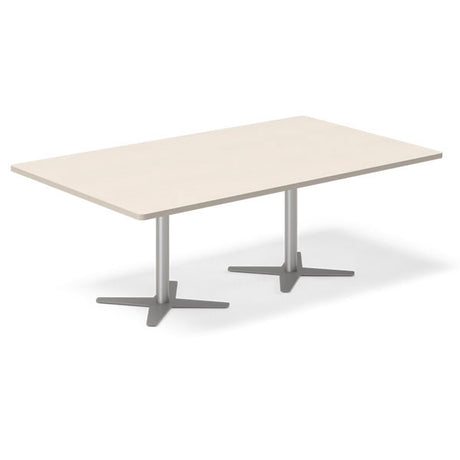 Konferencebord DNA, Birk 2000x1200 mm rektangulært, Alugrå understel – image 1