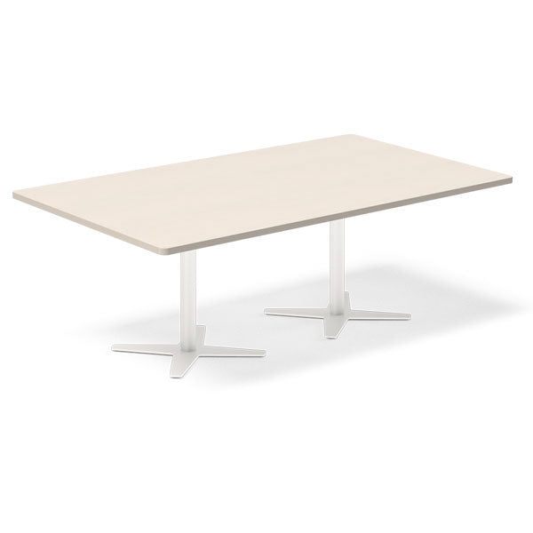 Ergoff Konferencebord DNA, Birk 2000x1200 mm rektangulært, Hvid understel – Konferenceborde