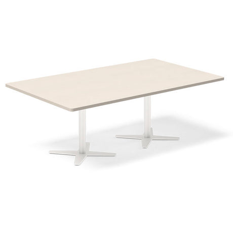 Ergoff Konferencebord DNA, Birk 2000x1200 mm rektangulært, Hvid understel – Konferenceborde
