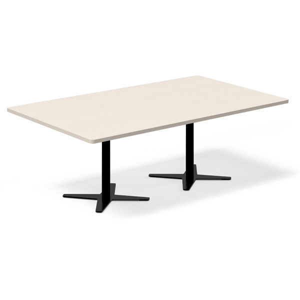 Ergoff Konferencebord DNA, Birk 2000x1200 mm rektangulært, Sort understel – Konferenceborde