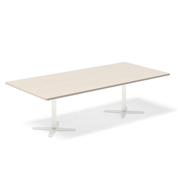 Ergoff Konferencebord DNA, Birk 2600x1200 mm rektangulært, Hvid understel – Konferenceborde