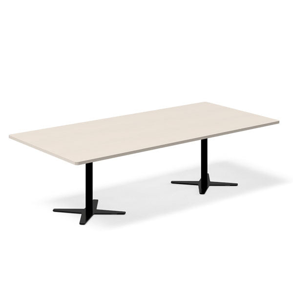 Ergoff Konferencebord DNA, Birk 2600x1200 mm rektangulært, Sort understel – Konferenceborde
