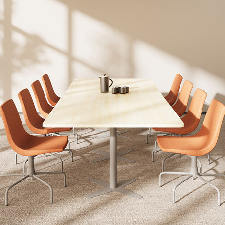 Konferencebord DNA, Birk 3200x1200 mm rektangulært, Alugrå understel – image 2