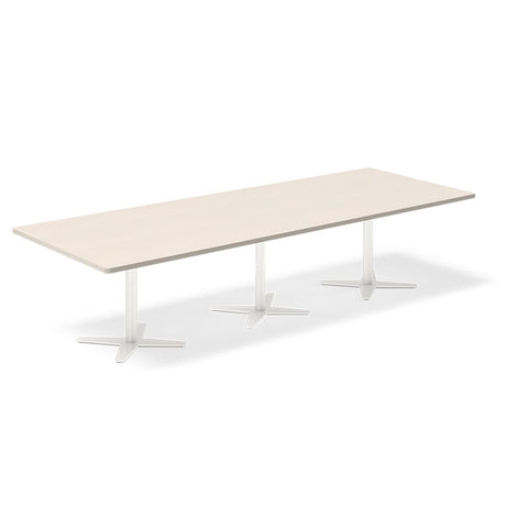 Ergoff Konferencebord DNA, Birk 3200x1200 mm rektangulært, Hvid understel – Konferenceborde