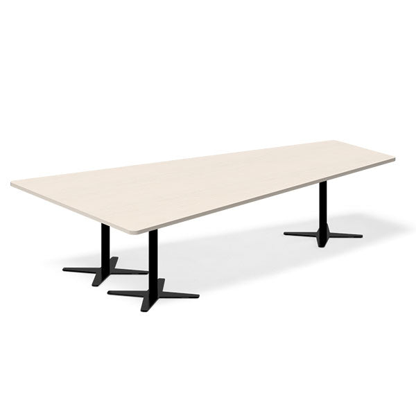 Ergoff Konferencebord DNA, Birk 3200x1800 mm trapezformet, Sort understel – Konferenceborde