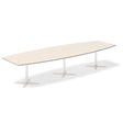 Ergoff Konferencebord DNA, Birk 3800x1200 mm bådformet, Hvid understel – Konferenceborde