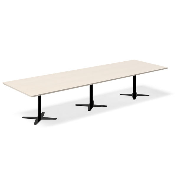 Ergoff Konferencebord DNA, Birk 3800x1200 mm rektangulært, Sort understel – Konferenceborde