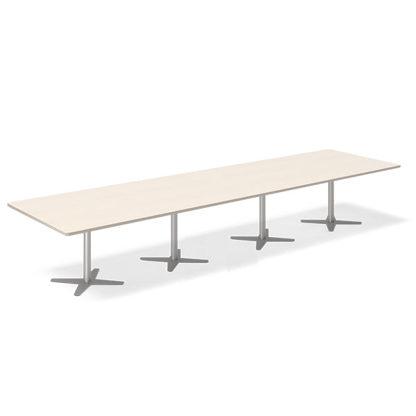 Ergoff Konferencebord DNA, Birk 4400x1200 mm rektangulært, Alugrå understel – Konferenceborde