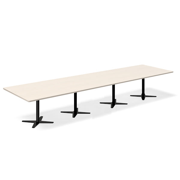 Ergoff Konferencebord DNA, Birk 4400x1200 mm rektangulært, Sort understel – Konferenceborde