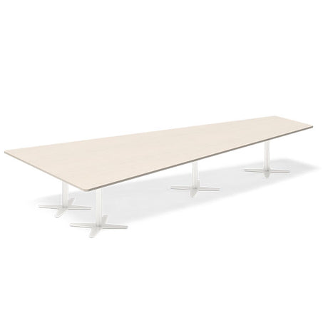 Konferencebord DNA, Birk 4400x2175 mm trapezformet, Hvid understel – image 1