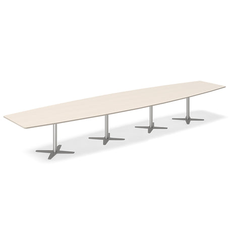 Konferencebord DNA, Birk 5000x1200 mm bådformet, Alugrå understel – image 2