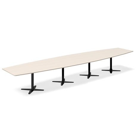 Konferencebord DNA, Birk 5000x1200 mm bådformet, Sort understel – image 2