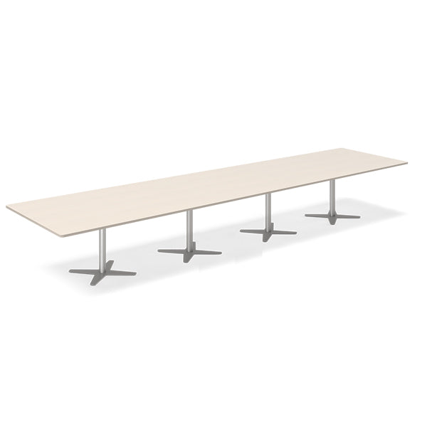 Ergoff Konferencebord DNA, Birk 5000x1200 mm rektangulært, Alugrå understel – Konferenceborde