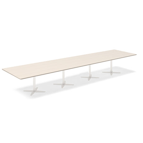 Ergoff Konferencebord DNA, Birk 5000x1200 mm rektangulært, Hvid understel – Konferenceborde