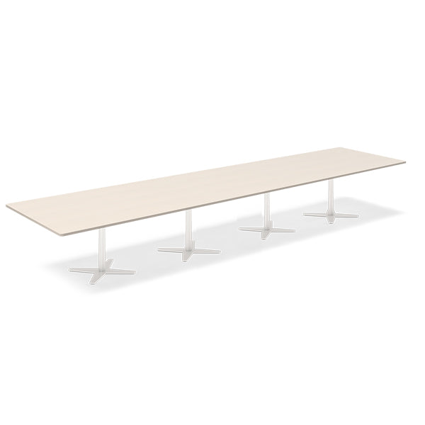 Ergoff Konferencebord DNA, Birk 5000x1200 mm rektangulært, Hvid understel – Konferenceborde