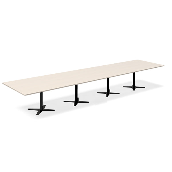 Ergoff Konferencebord DNA, Birk 5000x1200 mm rektangulært, Sort understel – Konferenceborde