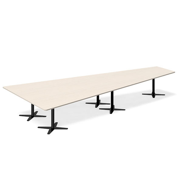 Konferencebord DNA, Birk 5000x2365 mm trapezformet, Sort understel – image 2