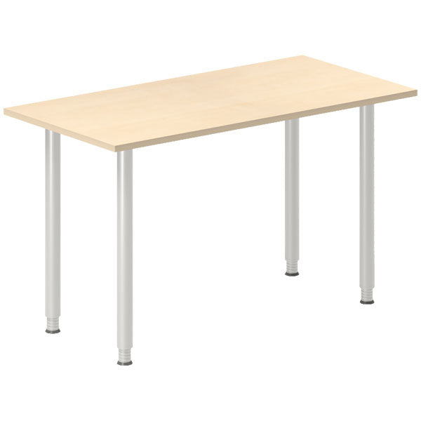 Ergoff Skrivebord DNA, Birk 1200x600 mm I-ben/Alugrå – Skriveborde (billede 1)