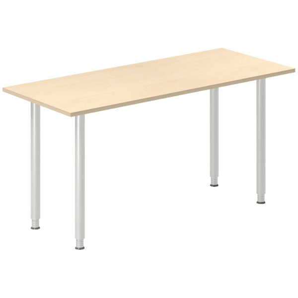 Ergoff Skrivebord DNA, Birk 1400x600 mm I-ben/Alugrå – Skriveborde (billede 1)