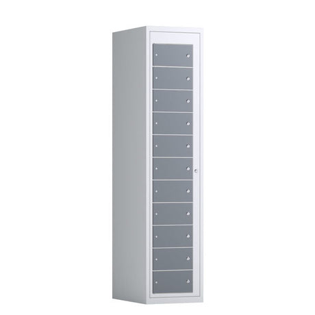 Tøjudleveringsskab 1x11 rum med lige tag og antracit døre med cylinderlås – image 1