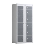 Tøjudleveringsskab 2x6 rum med lige tag og antracit døre med cylinderlås – image 3