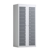 Tøjudleveringsskab 2x11 rum med lige tag og antracit døre med greb f/hængelås – image 1