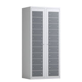 Tøjudleveringsskab 2x11 rum med lige tag og antracit døre med cylinderlås – image 1