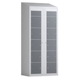 Tøjudleveringsskab 2x6 rum med skråt tag og antracit døre med cylinderlås – image 3