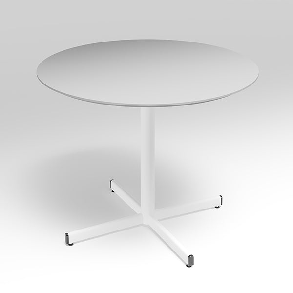 Bord Cruzo Ø1200 mm, Lys grå med hvidt understel
