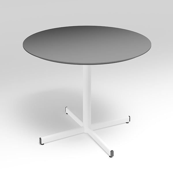 Ergoff Bord Cruzo Ø1200 mm, Antracit med hvidt understel – Kantineborde