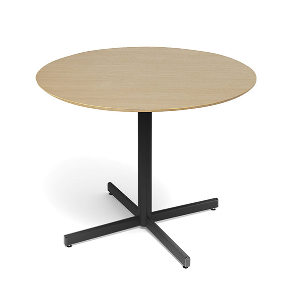 Ergoff Bord Cruzo Ø1200 mm, Bøg med sort understel – Kantineborde