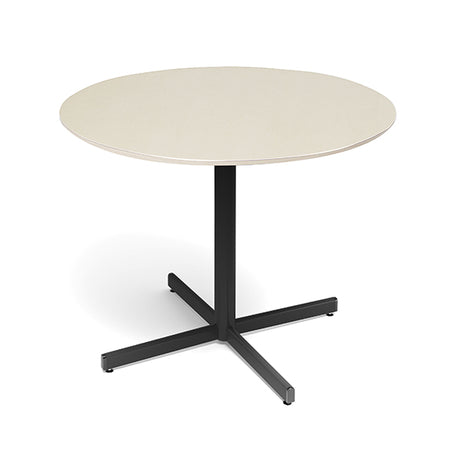 Ergoff Bord Cruzo Ø1200 mm, Birk med sort understel – Kantineborde